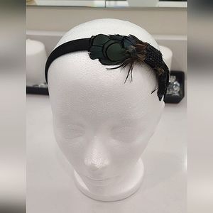 Asos black satin headband with feathers Flapper Girl